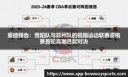 重磅预告：贵阳队与郑州队的极限运动联赛资格赛首轮高潮迭起对决